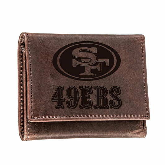 Team Sports America Trending - San Francisco 49ers, Tri-Fold Wallet, Brown, CH, 100% Genuine Leather