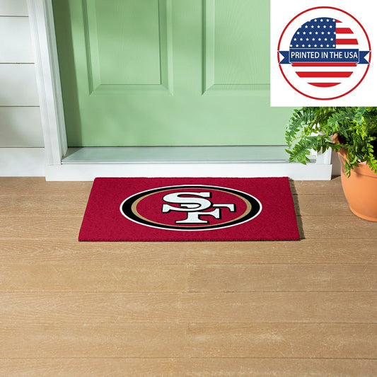 Team Sports America Recommended - Full Color PVC Mat, 16" x 28", San Francisco 49ers