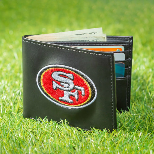 Team Sports America Exclusive - San Francisco 49ers Black Bi-Fold Embroidered Wallet w/ RFID Blocking