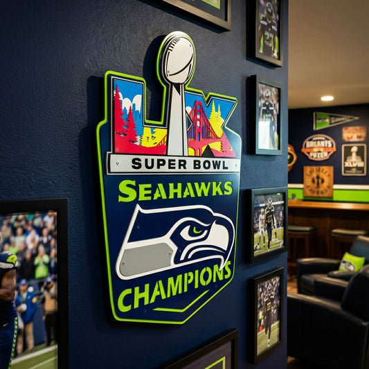 Team Sports America Best Seller - Seattle Seahawks, Super Bowl 60, Layered Metal Wall Art