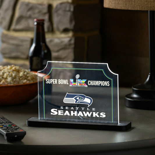 Team Sports America Exclusive - Seattle Seahawks, Super Bowl 60, Rectangle Desklite LED Décor
