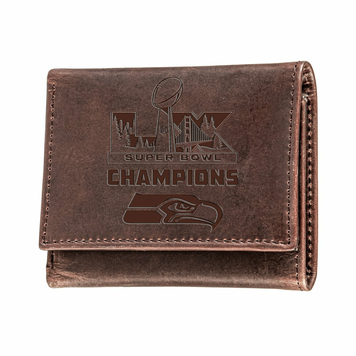 Team Sports America Value - Seattle Seahawks, Super Bowl 60, Wallet, Tri-fold, Brown