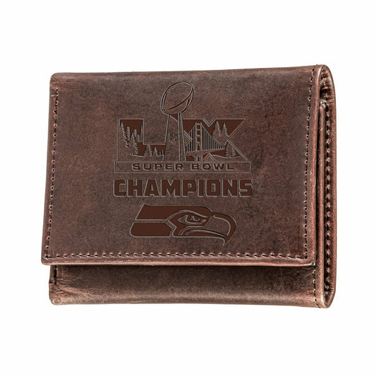 Team Sports America Value - Seattle Seahawks, Super Bowl 60, Wallet, Tri-fold, Brown