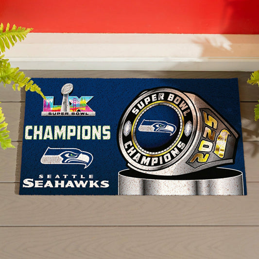 Team Sports America Recommended - Seattle Seahawks, Super Bowl 60, Ring, Turf Mat, Color