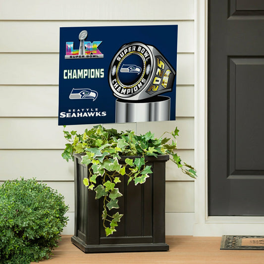 Team Sports America Signature - Seattle Seahawks, Super Bowl 60, Ring, Cororplast Yard Sign