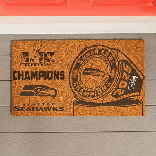 Team Sports America Classic - Seattle Seahawks, Super Bowl 60, Ring, Coir Mat, One Color