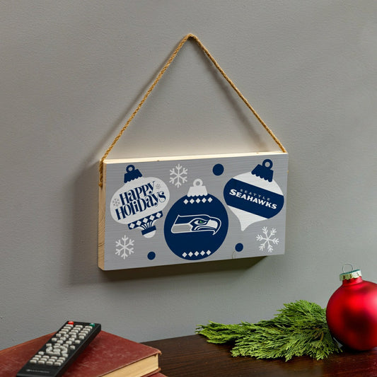 Team Sports America Value - Seattle Seahawks Holiday Wood Wall Sign, 6x11