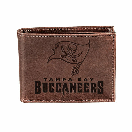 Team Sports America Trending - Tampa Bay Buccaneers, Bi-Fold Wallet, Brown, CH, 100% Genuine Leather
