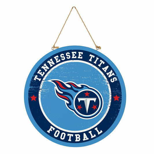 Team Sports America Best Seller - Tennessee Titans Round Door Décor with Hanging Rope, 18x18