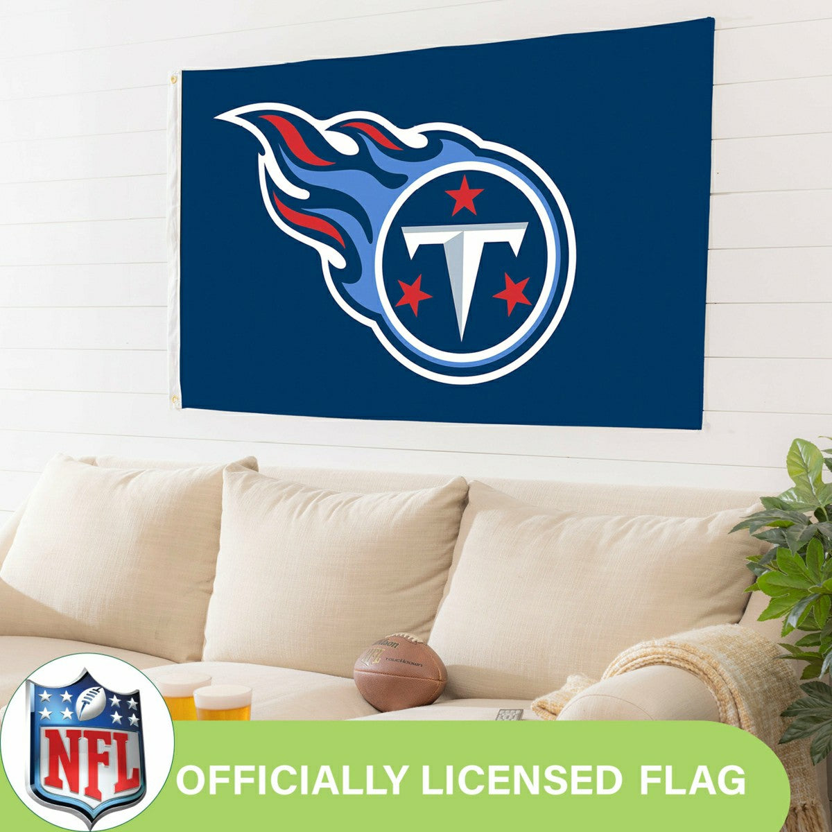 Team Sports America Value - Tennessee Titans Single Sided Flag w/ 2 Grommets, 3'x5'