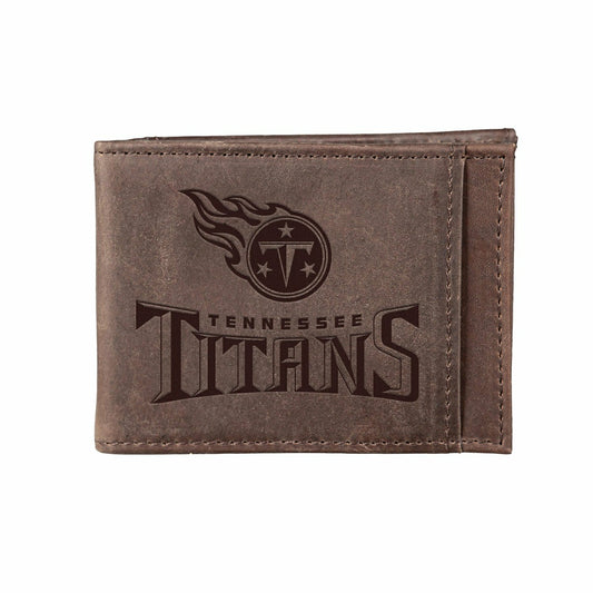 Team Sports America Exclusive - Front Pocket Wallet w/ RFID Blocking, Tennessee Titans, Brown
