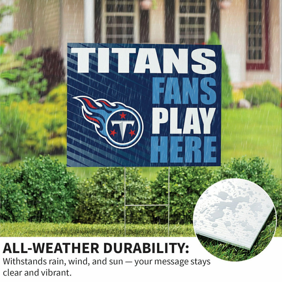 Team Sports America Trending - Tennessee Titans Coroplast Yard Sign "Fans Play Here"