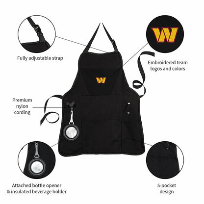 Team Sports America Recommended - Grill Apron, Black, Washington Commanders