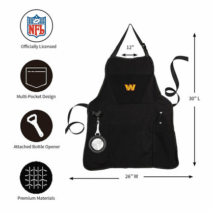 Team Sports America Recommended - Grill Apron, Black, Washington Commanders
