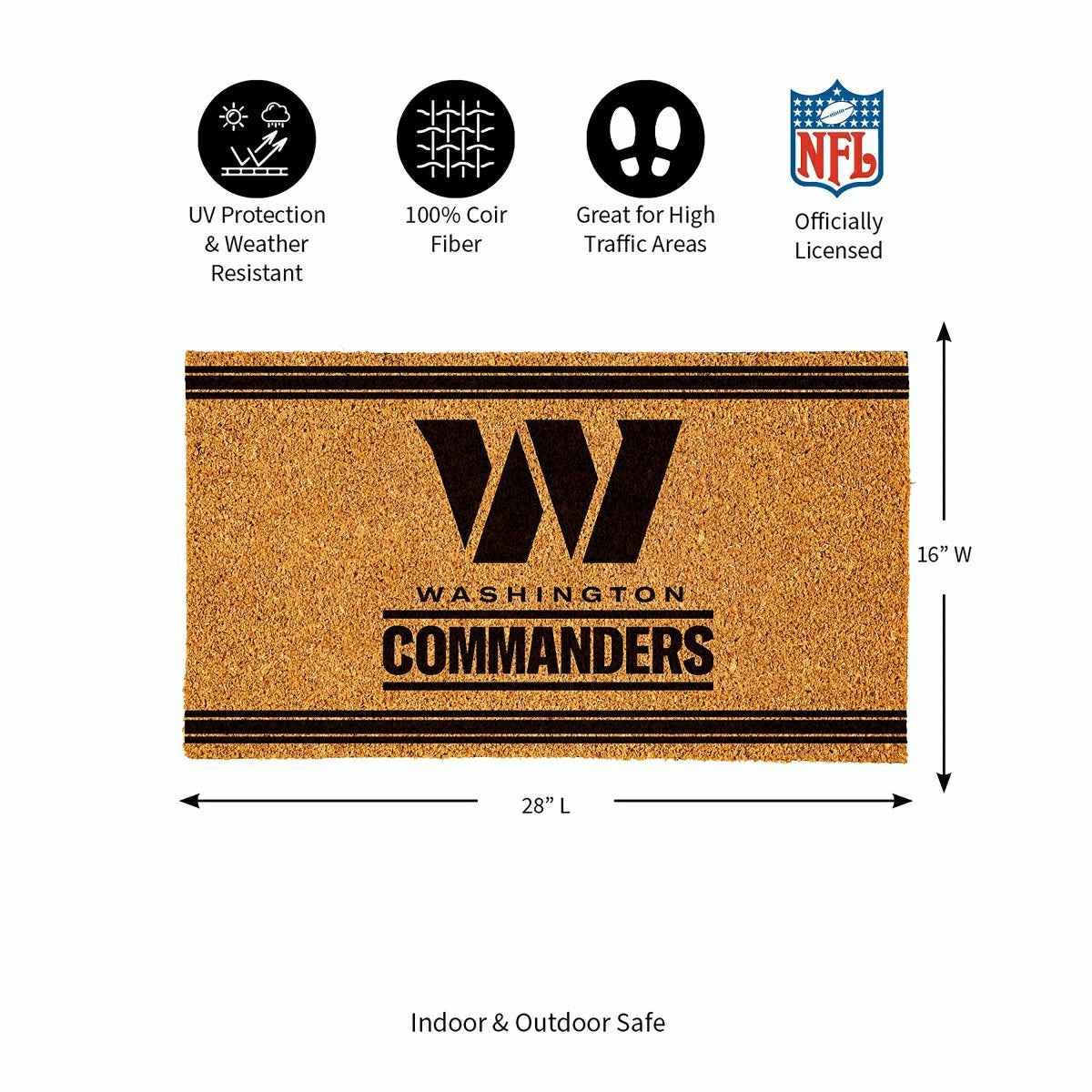 Team Sports America Value - Washington Commanders, Coir Mat 1C