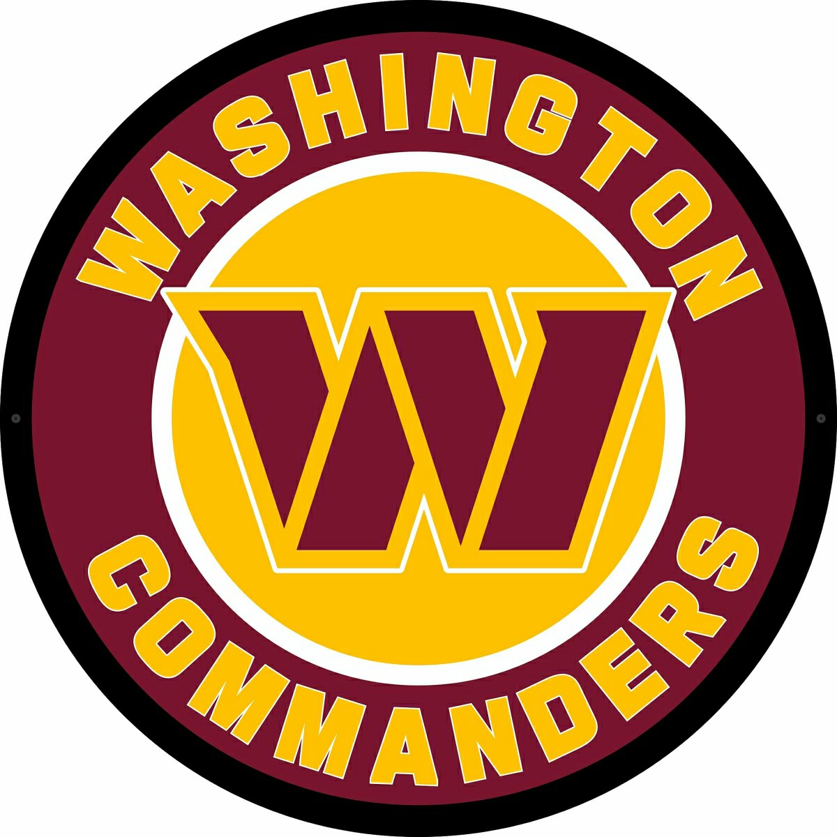 Team Sports America Value - LED Wall Decor, Round, Washington Commanders