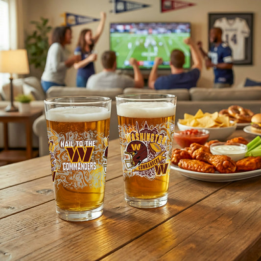 Team Sports America Recommended - Washington Commanders 16oz Glass pint, Set of 2