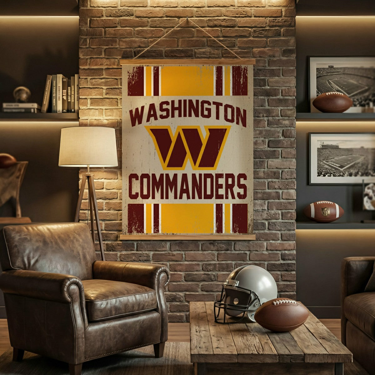 Team Sports America Classic - Washington Commanders, Canvas Wall Tapestry, Large, 54x36