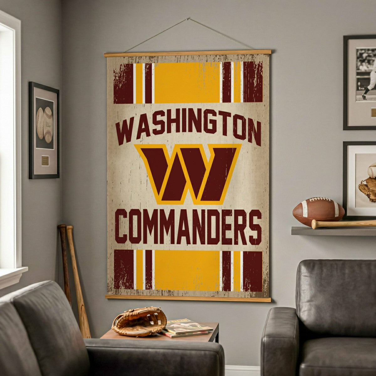 Team Sports America Classic - Washington Commanders, Canvas Wall Tapestry, Large, 54x36