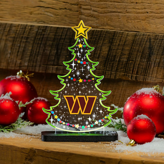 Team Sports America Essential - Washington Commanders NFL Football Holiday Tree Desklite LED Decor