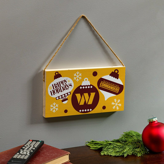 Team Sports America Exclusive - Washington Commanders Holiday Wood Wall Sign, 6x11