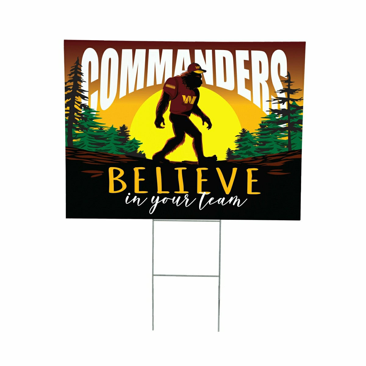 Team Sports America Essential - Washington Commanders Yard Sign, Bigfoot