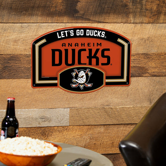 Team Sports America Signature - Anaheim Ducks USA Embossed Steel Wall Sign, 11" x 17"