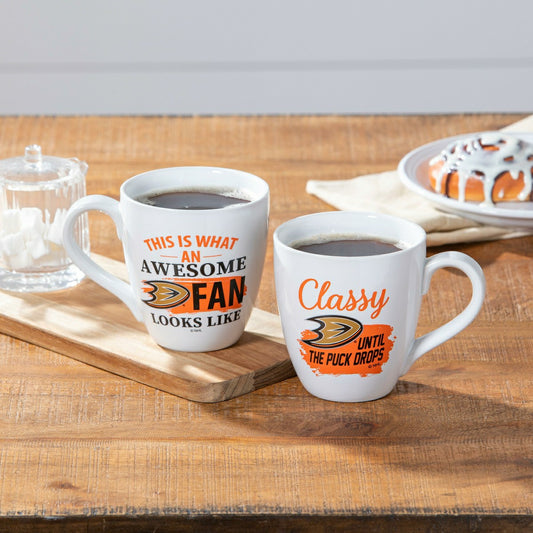 Team Sports America Essential - Ceramic Cup o' Java 17oz Gift Set, Anaheim Ducks