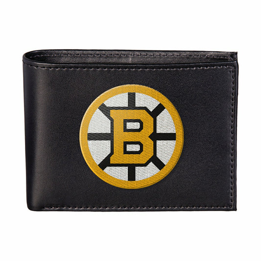 Team Sports America Signature - Boston Bruins Black Bi-Fold Embroidered Wallet w/ RFID Blocking