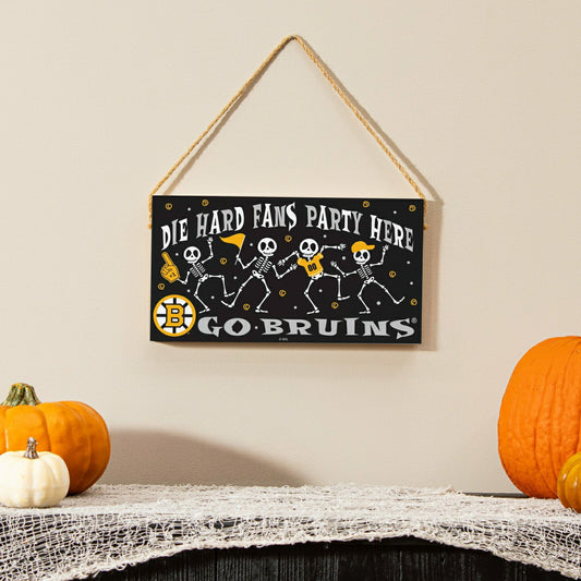 Team Sports America Recommended - Boston Bruins Halloween Wood Wall Sign, 6x11