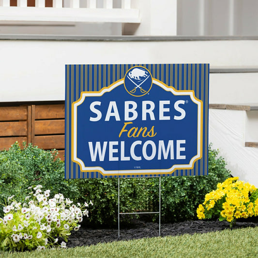 Team Sports America Recommended - Buffalo Sabres Coroplast Yard Sign, "Fans Welcome"