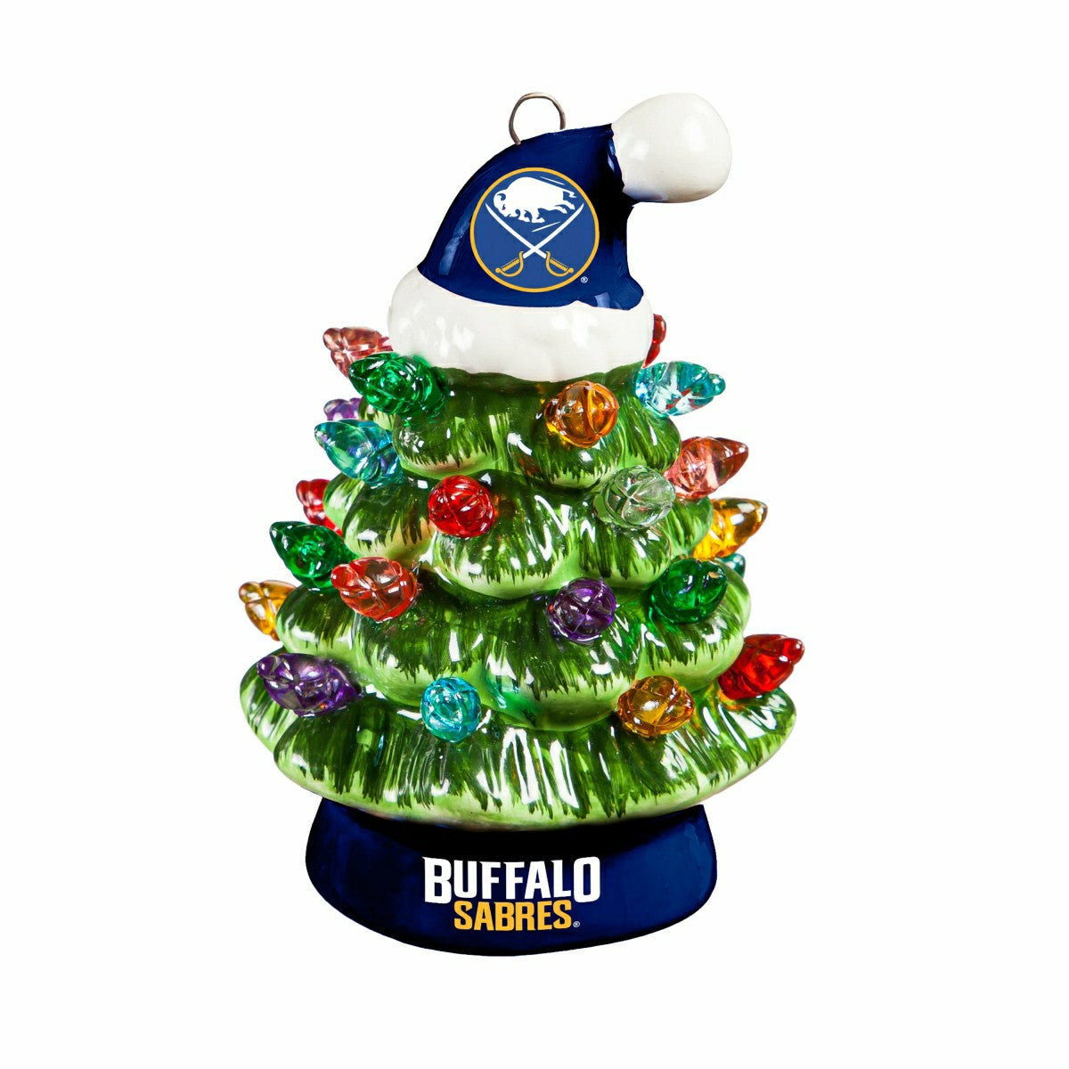 Team Sports America Everyday - 4" Mini LED Tabletop Christmas Tree, Set of 2, Buffalo Sabres