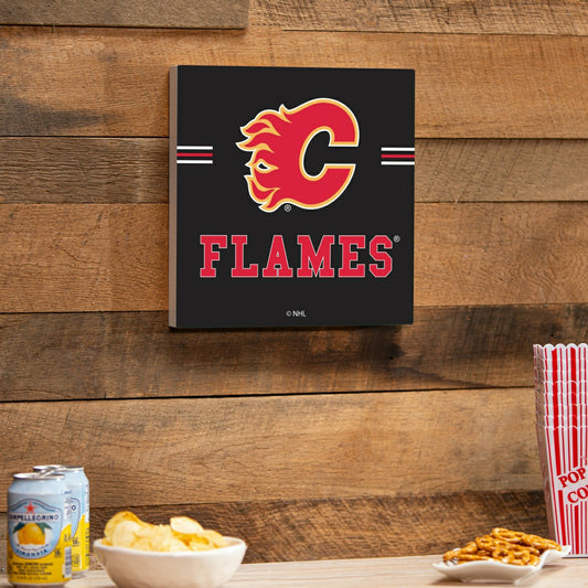 Team Sports America Recommended - Calgary Flames Wood Wall Sign, 12x12