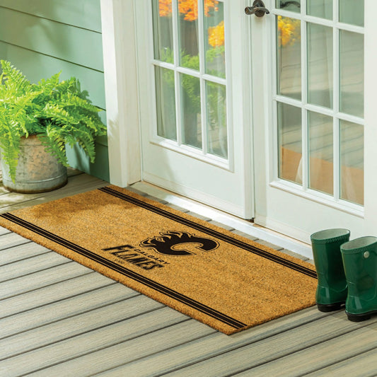 Team Sports America Signature - Calgary Flames Extra Large One Color Coir Mat, 60"x24"
