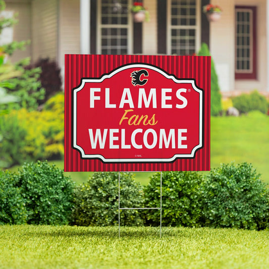 Team Sports America Trending - Calgary Flames Coroplast Yard Sign, "Fans Welcome"