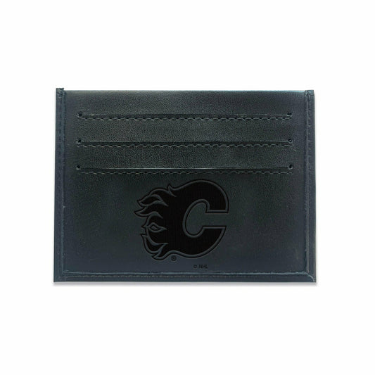 Team Sports America Trending - Front Pocket Wallet w/ RFID Blocking, Calgary Flames, Black
