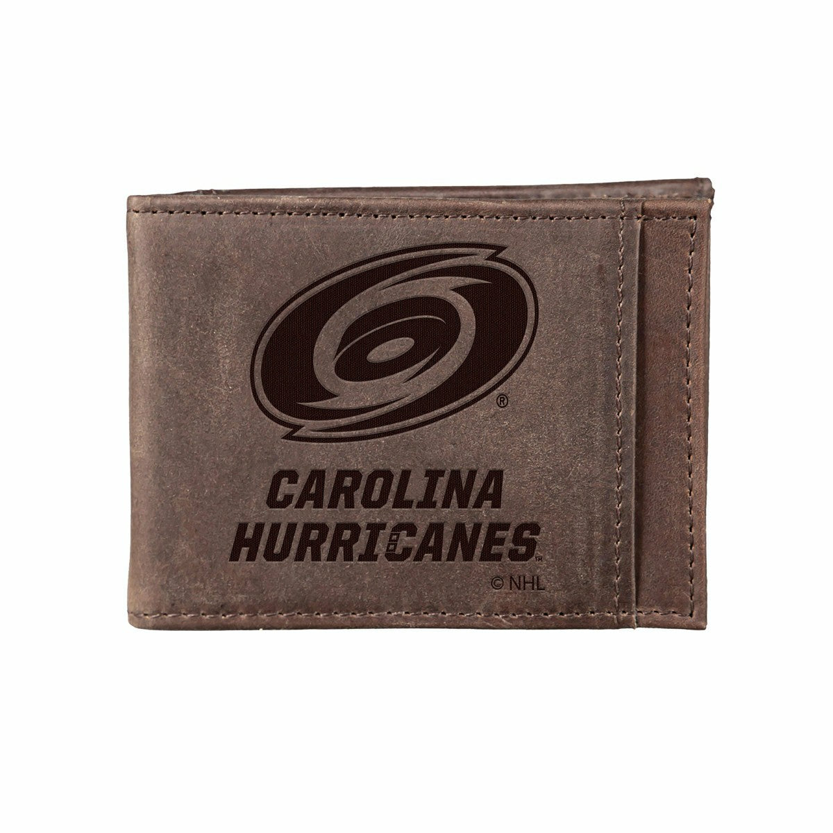 Team Sports America Exclusive - Front Pocket Wallet w/ RFID Blocking, Carolina Hurricanes, Brown