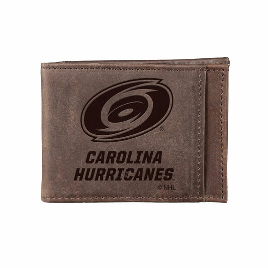 Team Sports America Exclusive - Front Pocket Wallet w/ RFID Blocking, Carolina Hurricanes, Brown
