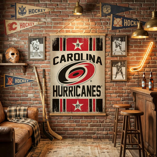 Team Sports America Value - Carolina Hurricanes, Canvas Wall Tapestry, Large, 54x36