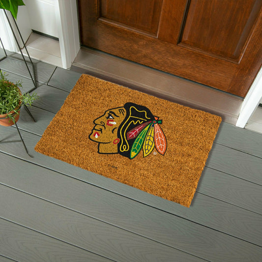 Team Sports America Recommended - Coir Mat, 16"x28", Chicago Blackhawks