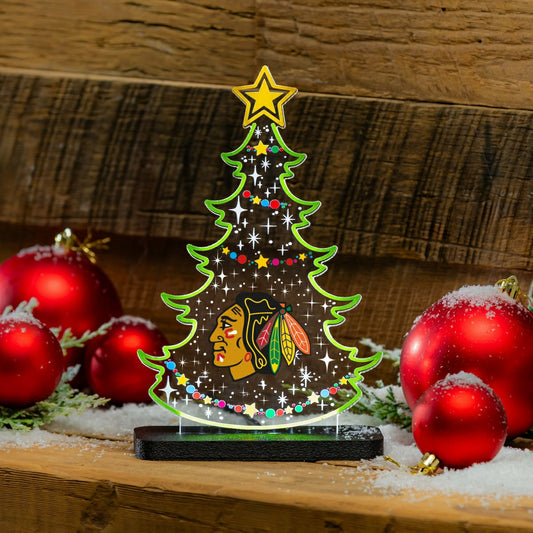 Team Sports America Classic - Chicago Blackhawks Hockey Holiday Tree Desklite LED Decor