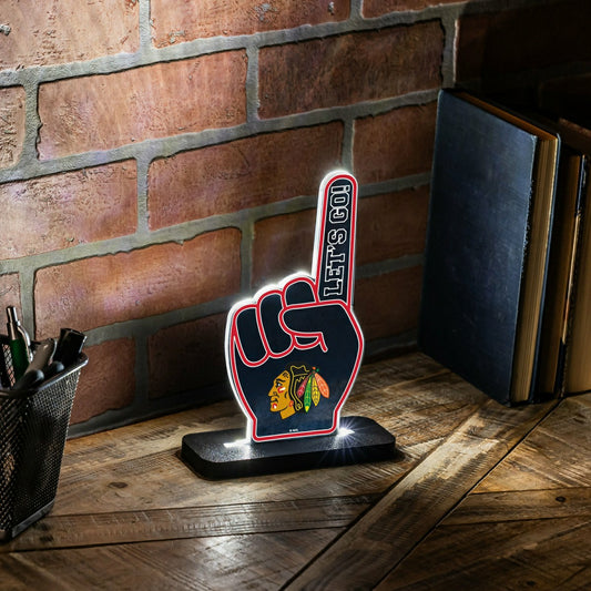 Team Sports America Essential - Chicago Blackhawks Hockey Foam Finger Desklite LED Decor