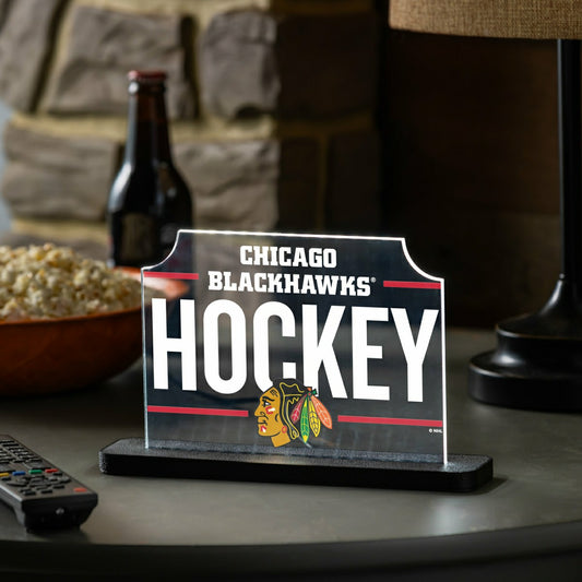 Team Sports America Everyday - Chicago Blackhawks Hockey Rectangle Desklite LED Decor