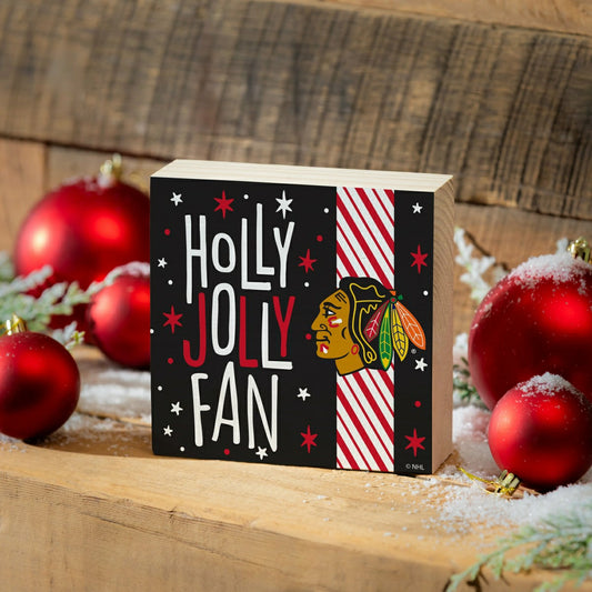 Team Sports America Exclusive - Chicago Blackhawks Block, Holiday, 6x6
