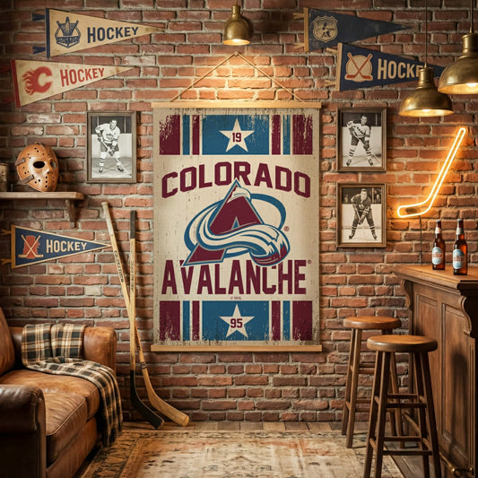 Team Sports America Signature - Colorado Avalanche, Canvas Wall Tapestry, Large, 54x36