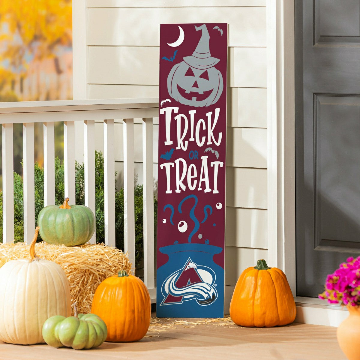 Team Sports America Recommended - Colorado Avalanche 47" Double Sided Leaner, Halloween