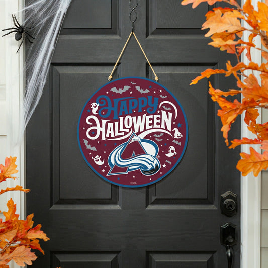 Team Sports America Value - Colorado Avalanche Halloween Round Door Décor with Hanging Rope, 18x18