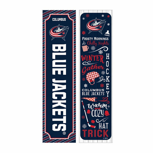 Team Sports America Exclusive - Columbus Blue Jackets 46" Double Sided Leaner, Winter Seasonal