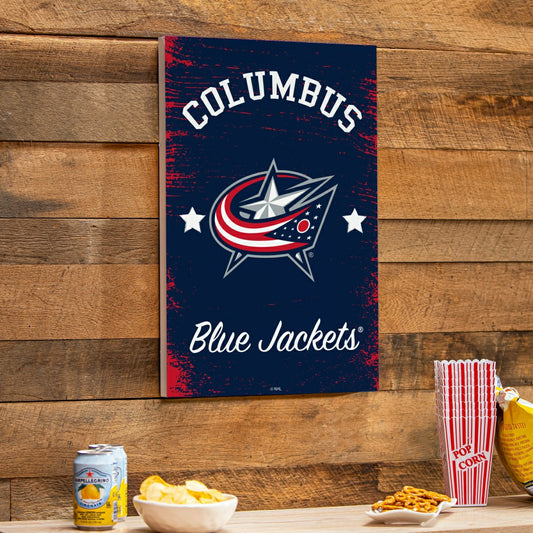Team Sports America Trending - Columbus Blue Jackets Wood Wall Sign, 16x24
