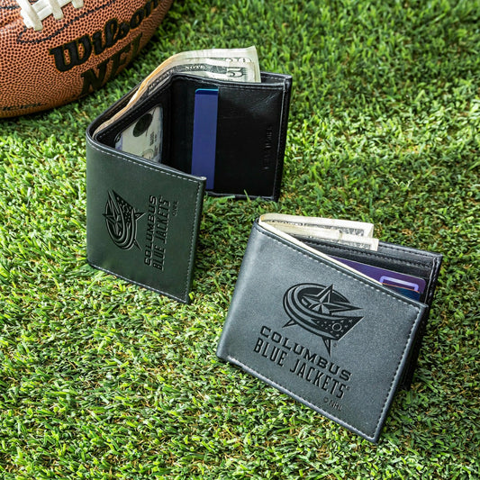 Team Sports America Everyday - Columbus Blue Jackets, Bi-Fold and Tri-Fold Wallet Gift Set, Black